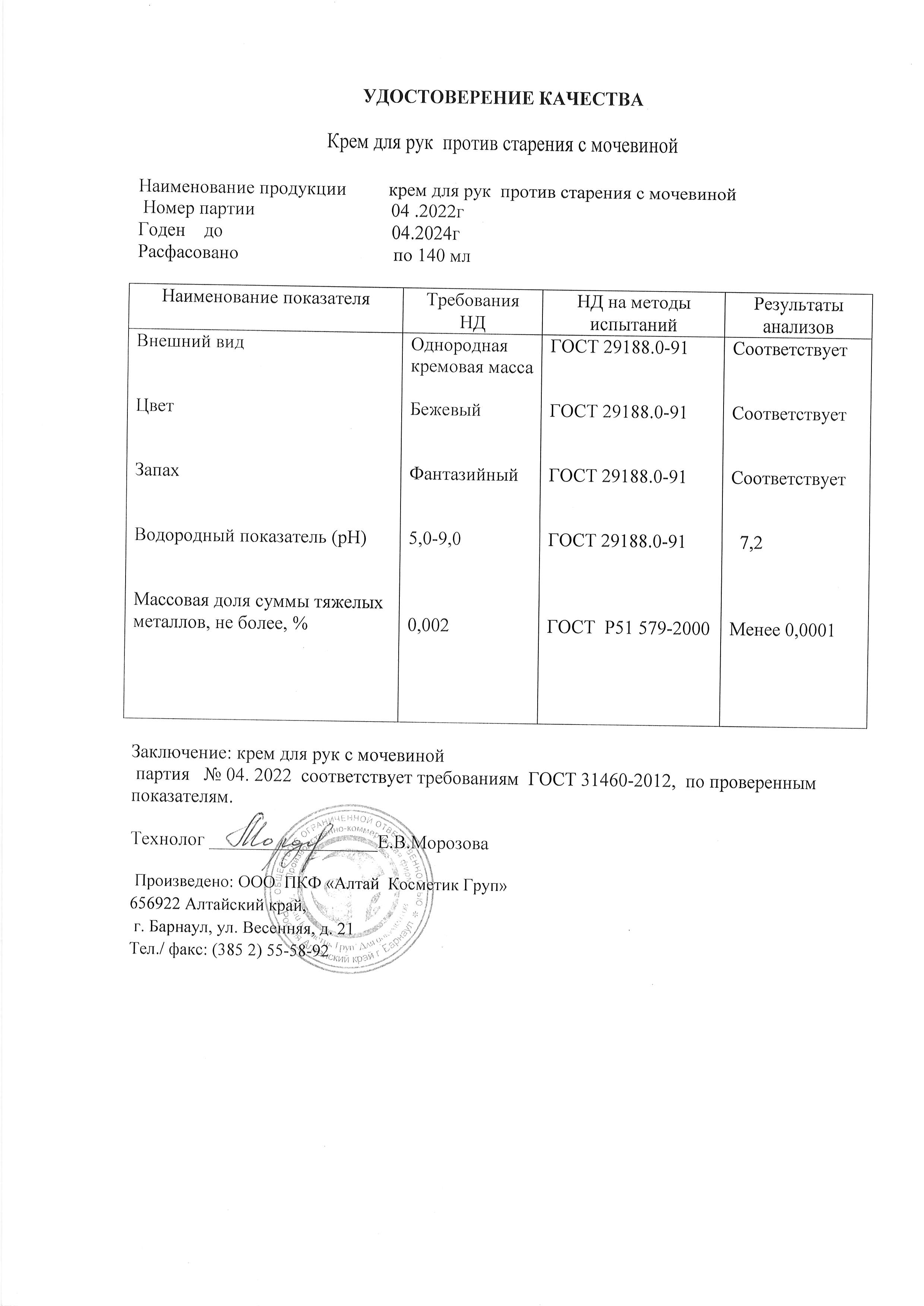 Паспорт №042022